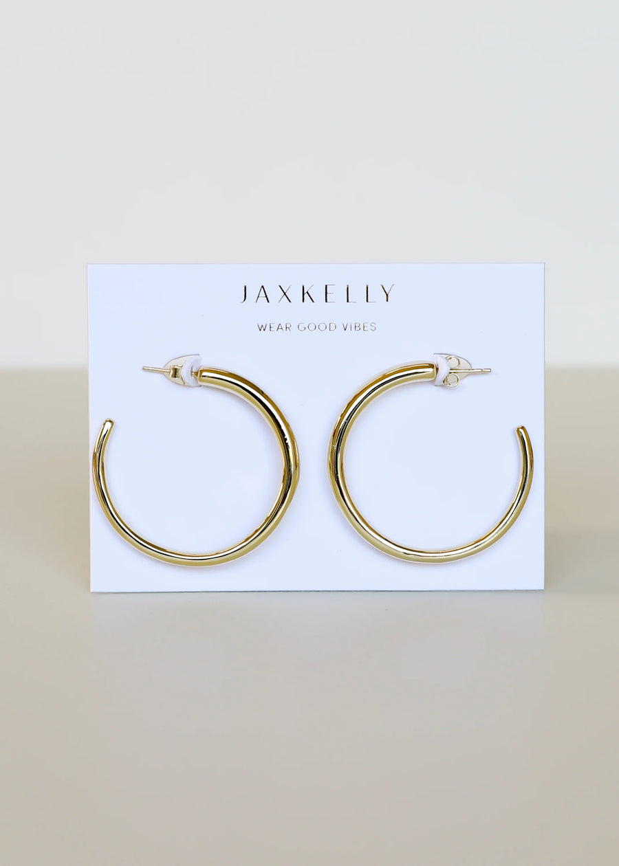 Jaxkelly - Everyday Gold Large Hoop Earrings