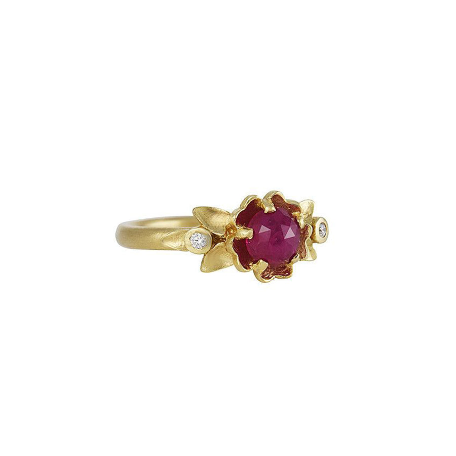 Megan Thorne - Buttercup Ruby Ring with Diamonds