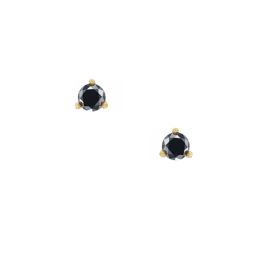 Cp Collections - Natural Black Diamond studs in 14k yellow gold