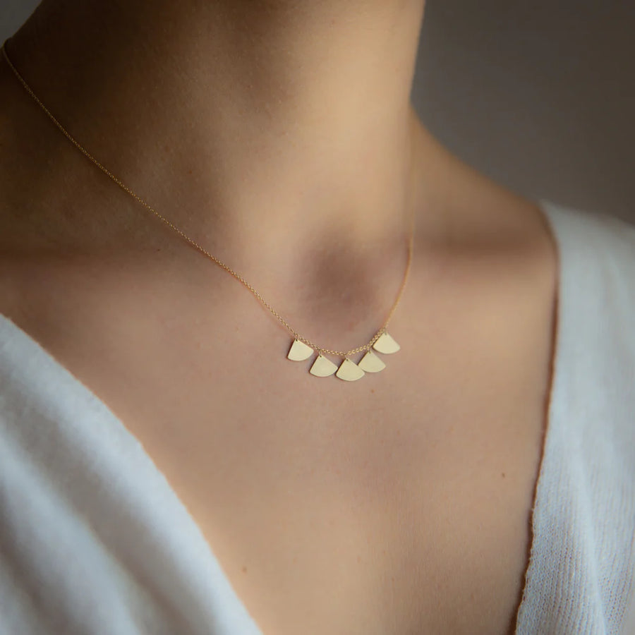 Carla Caruso - Five Ginko Leaf Necklace