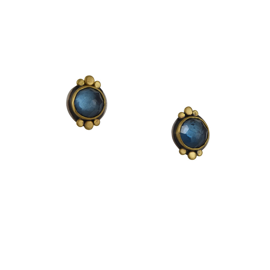 Ananda Khalsa - Rose Cut London Blue Topaz Studs