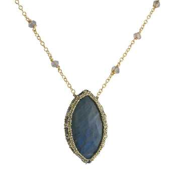 Danielle Welmond - Caged Labradorite with Labradorite Chain Accent Necklace