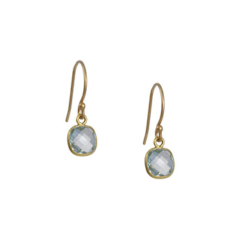 Margaret Solow - Cushion Cut Sky Blue Topaz Earrings