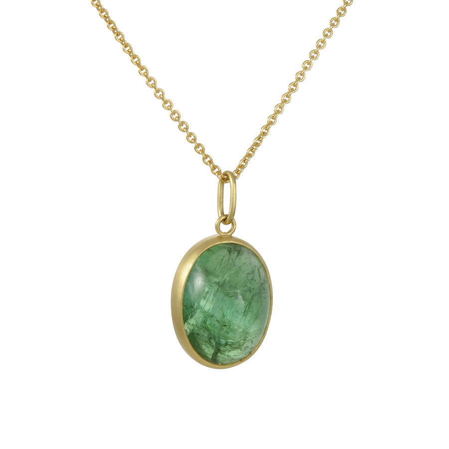 Monica Marcella - Grassy Green Oval Tourmaline Pendant