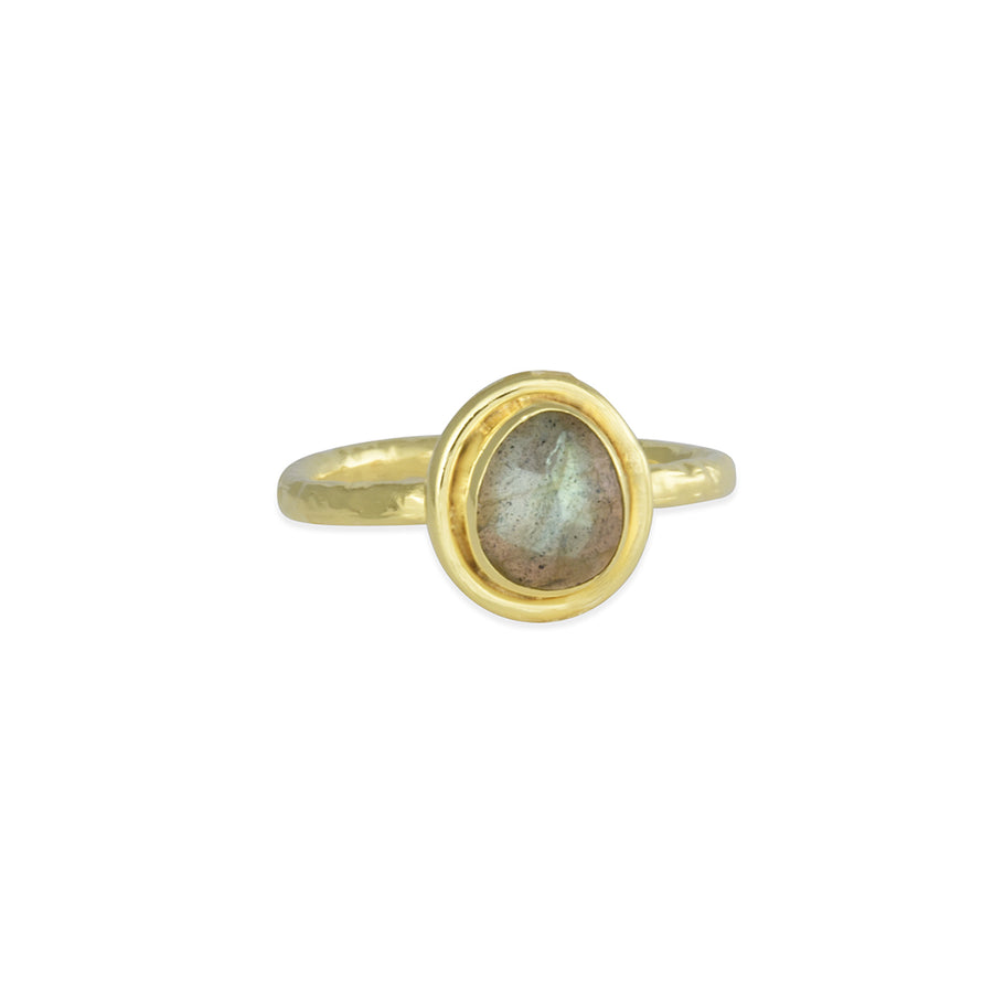 Sarah Richardson - Rose Cut Labradorite Ring in Vermeil