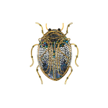 Jeweled Scarab Beetle Brooch Pin