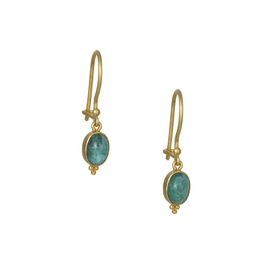 Steven Battelle - Small Oval Cabochon Emerald Earrings