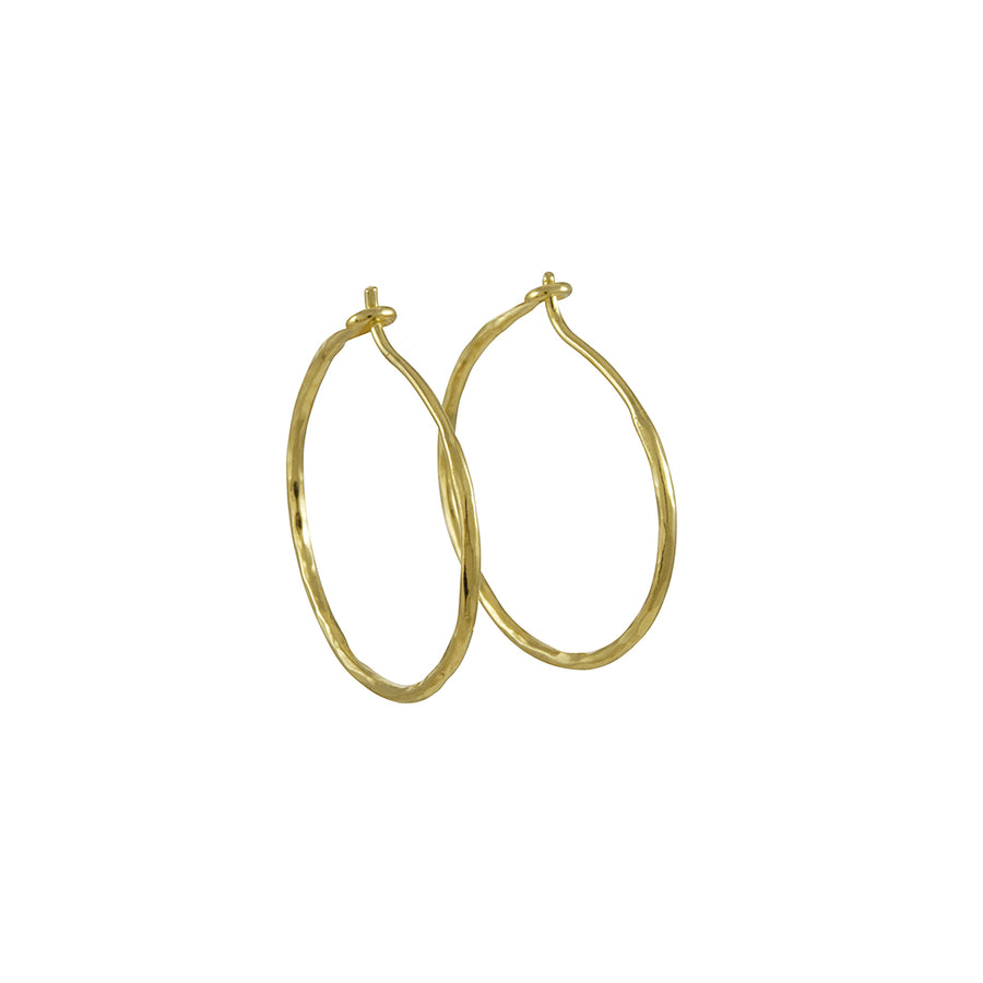 Tashi - 22mm Hammered Hoops in Vermeil