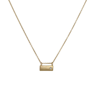 Philippa Roberts - Flat Bar Necklace with Diamond in 14k gold