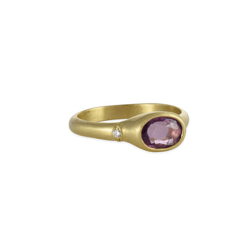 Monica Marcella - Rose Cut Lilac Sapphire with Diamond Ojo Ring