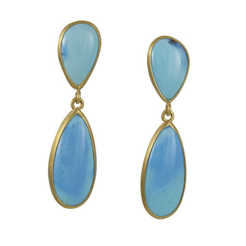 Monica Marcella - Mega Golden Hills Double Turquoise Earrings