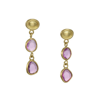 Monica Marcella - Pink and Lilac Sapphire Dangler Earrings