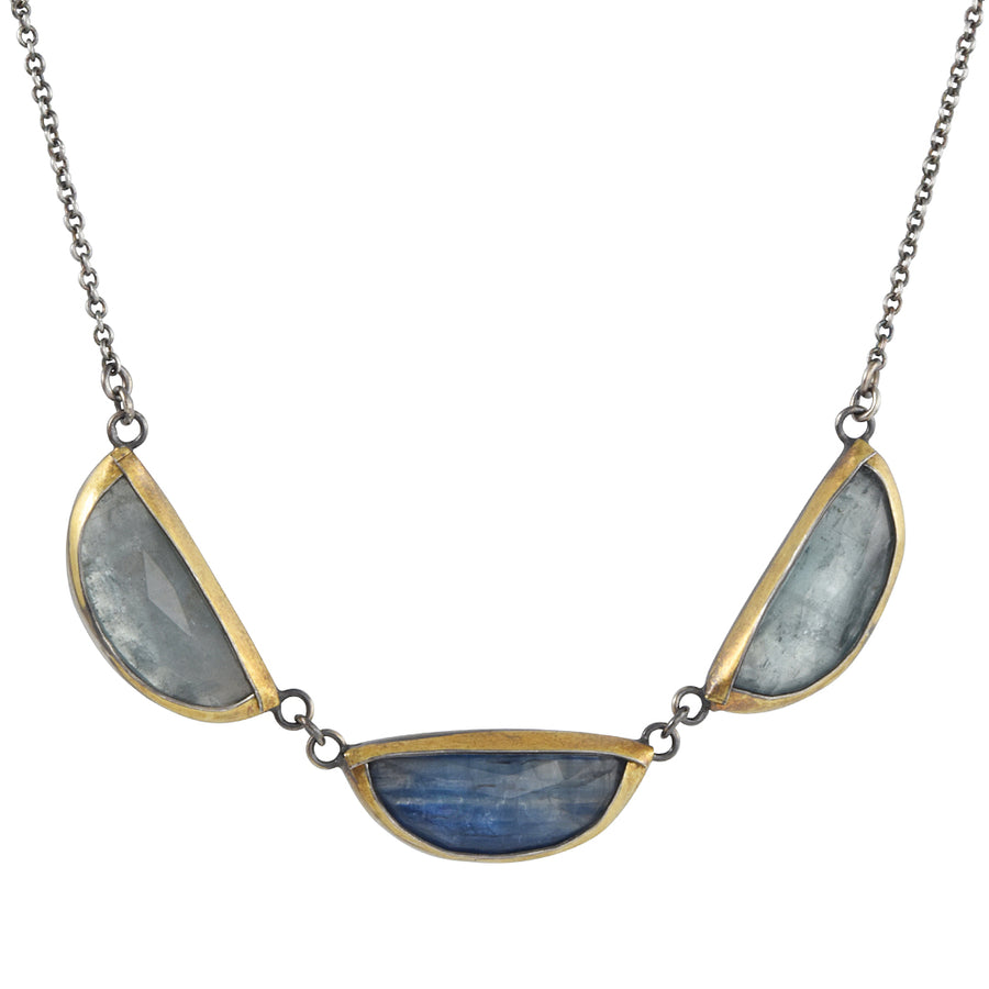 Three Kyanite Crescent Necklace