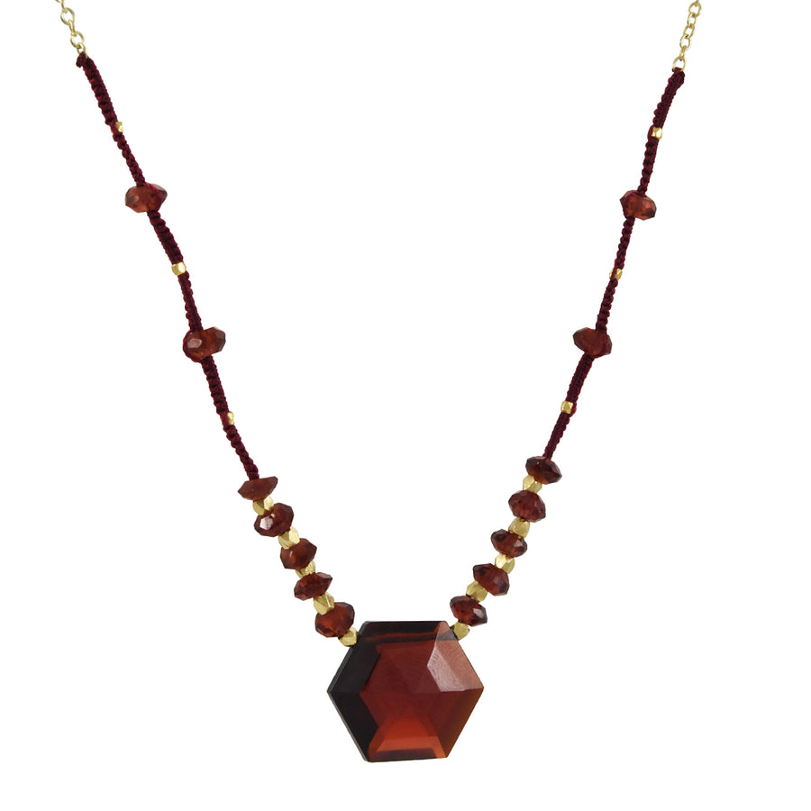 Danielle Welmond - Garnet Hexagon Necklace