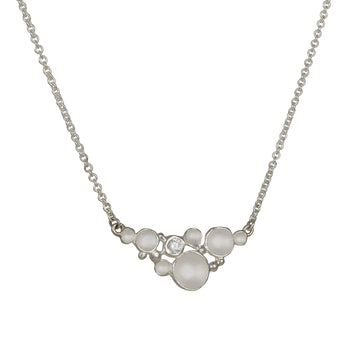 Sarah Richardson - Crescent Sea Foam Necklace with White Zircon