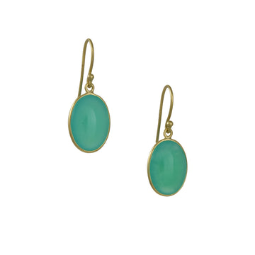 Chubby Oval Chrysoprase Earrings