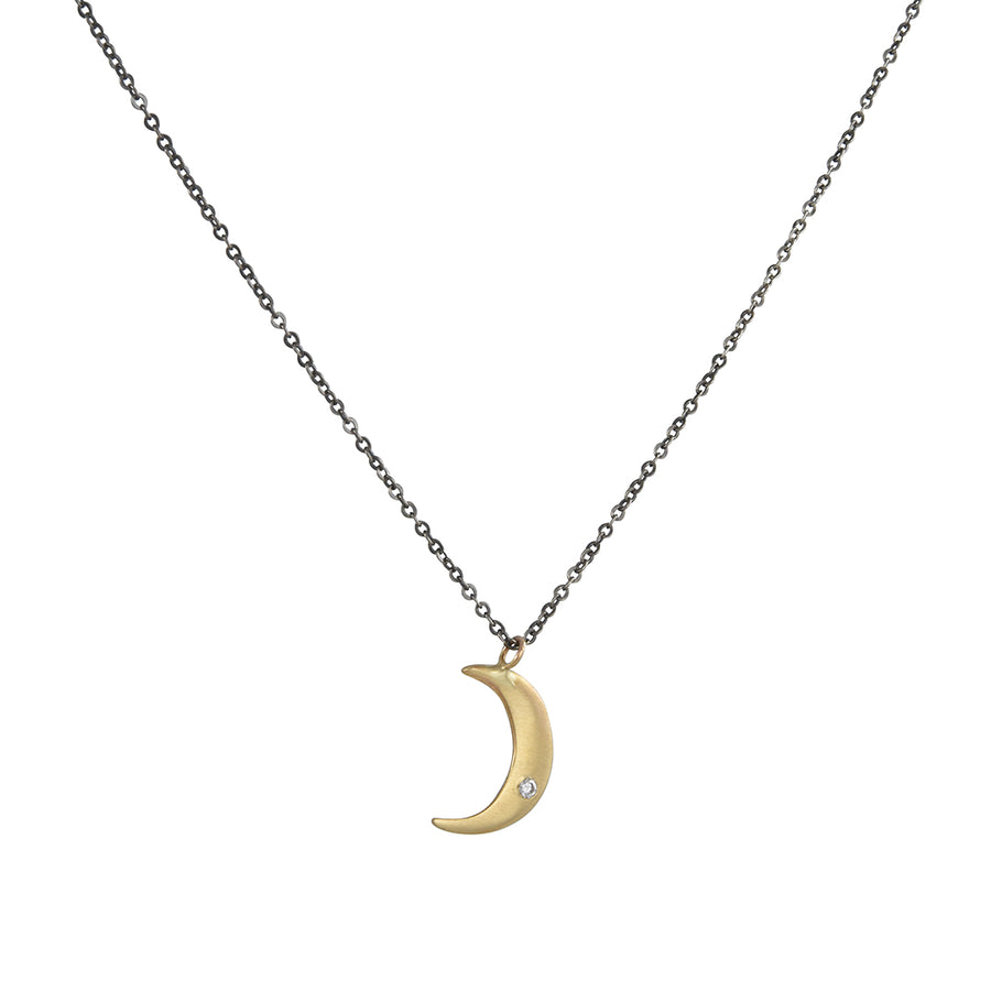 Philippa Roberts - Crescent Moon Necklace with Diamond