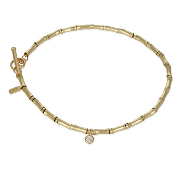 Monica Riley - No. 285 Gold on gold flared bead bracelet with rosecut diamond accent