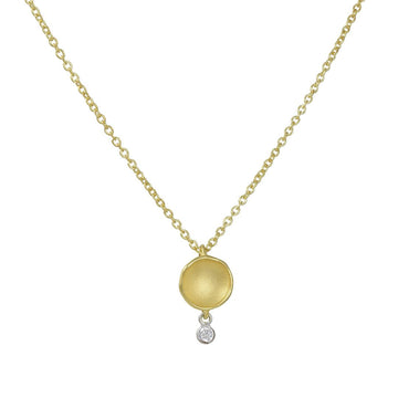 Sarah Richardson - Small Dishy Pod Necklace with Zircon Drop - The Clay Pot - Sarah Richardson - cubiczirconia, Necklace, vermeil