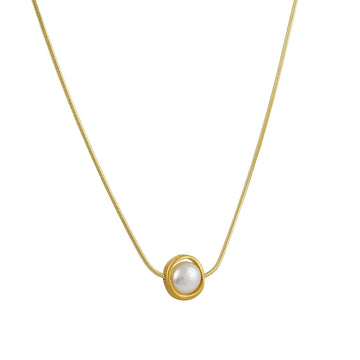 Philippa Roberts - Sliding Pearl Pendant Necklace in Gold Vermeil - The Clay Pot - Philippa Roberts - Necklace, pearl, vermeil