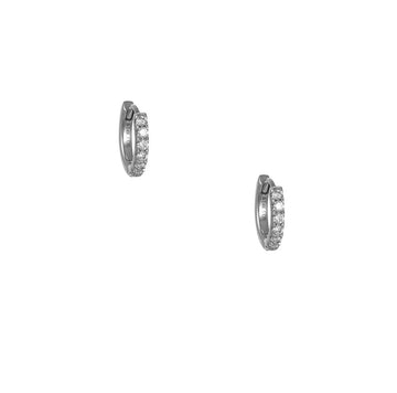 CP Collection - 12mm Diamond Huggie Hoop Earrings