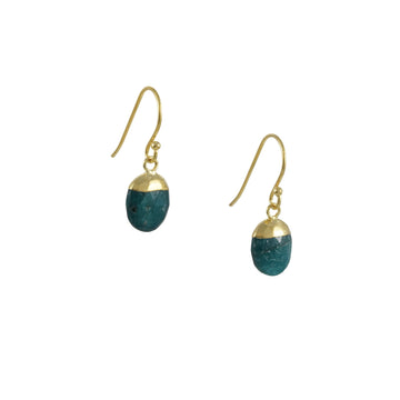 A. V. Max -  Green Turqoise Precious Bud Drop Earring - The Clay Pot - A.V. Max - All Earrings, dangle earrings, earrings, emerald, Style:Dangle Earrings