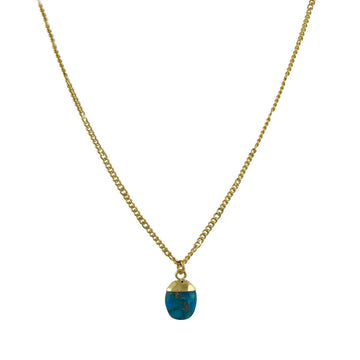 A. V. Max - Green Turquoise Bud Drop Necklace - The Clay Pot - A.V. Max - color, goldfill, necklace, turquoise