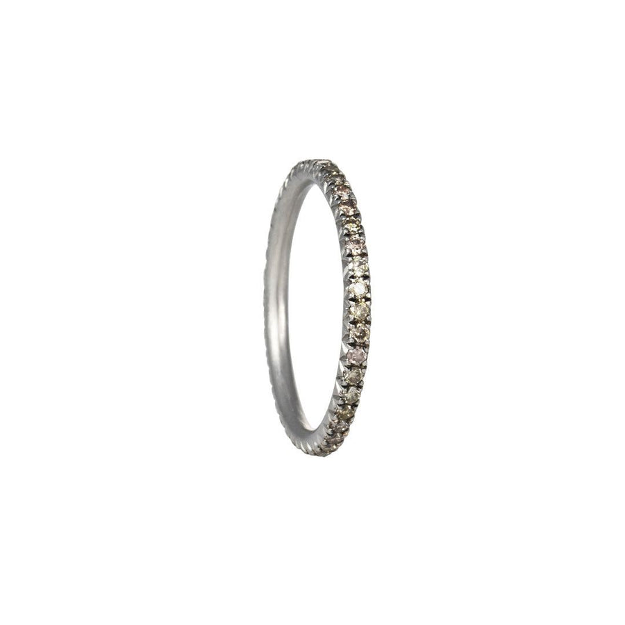 Champagne diamond half eternity ring by Rachel Jones Jewellery | Finematter