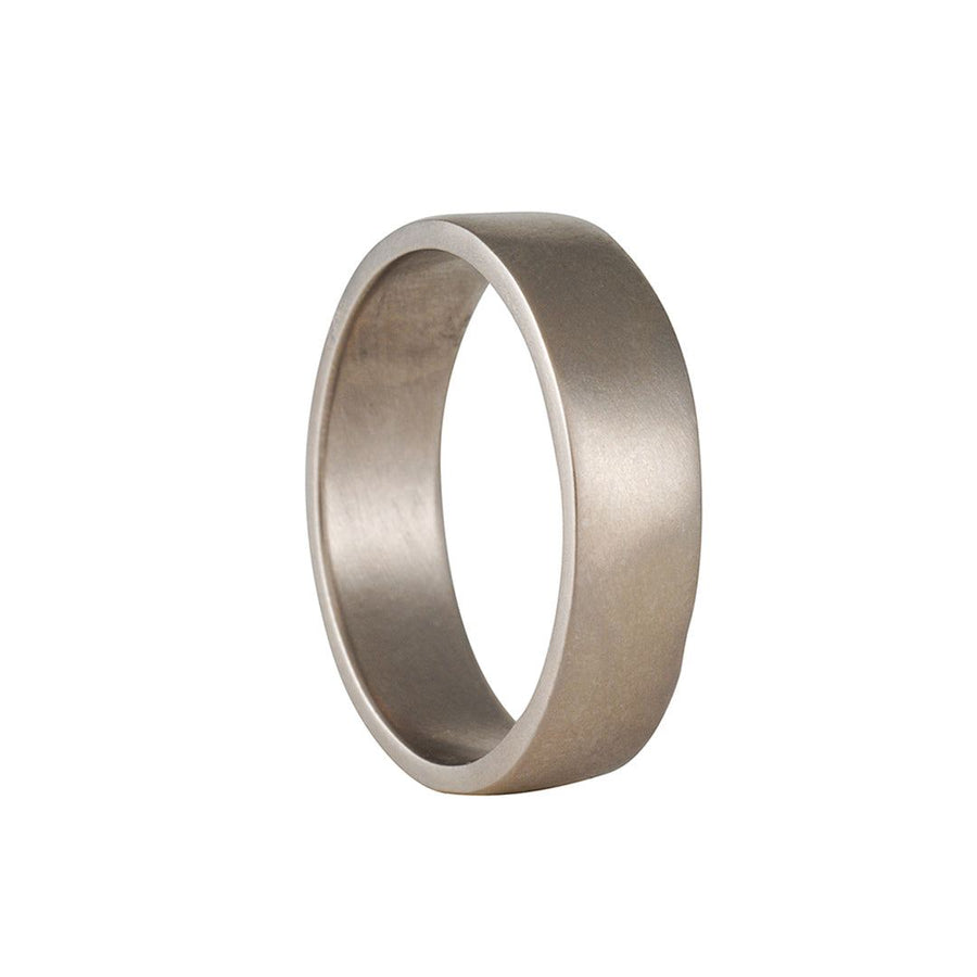 Black Barc - 6mm Squared Wedding Band in 14K White Gold – The Clay Pot