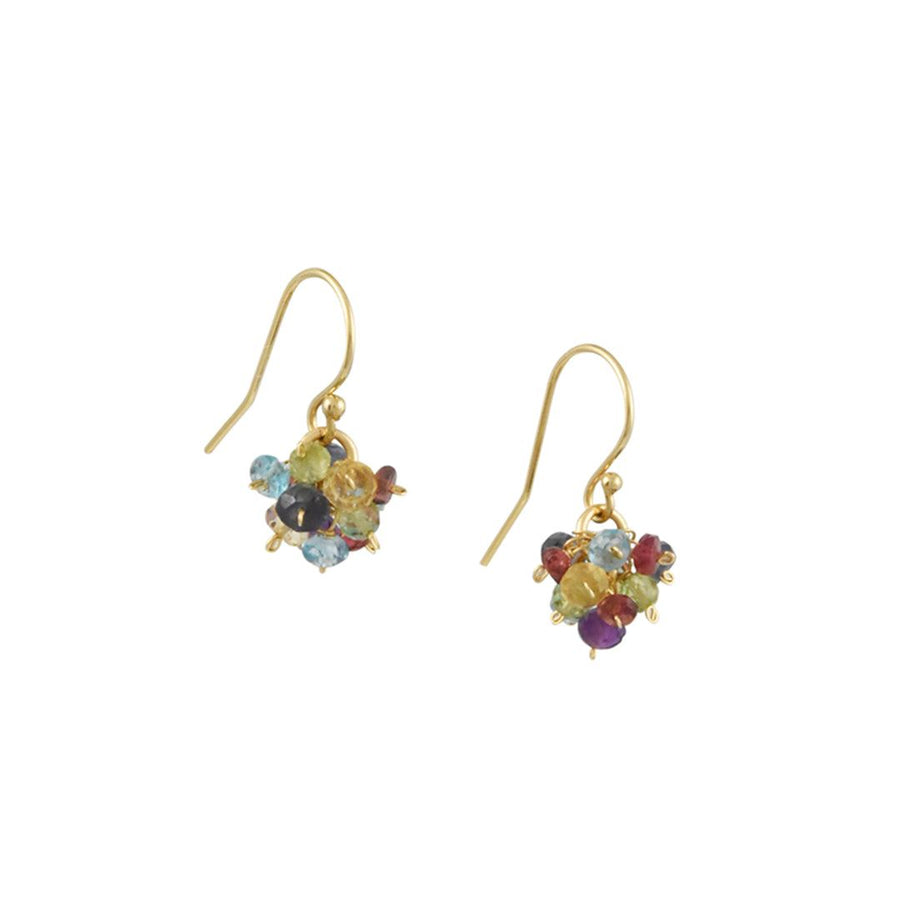 Christina Stankard - Gemstone Cluster Earrings - The Clay Pot - Christina Stankard - All Earrings, amethyst, apatite, birthstone, citrine, color, dangle earrings, dropearrings, earrings, gemstone, holiday, peridot, ruby, Style:Dangle Earrings, topaz, vday