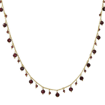 Christina Stankard - Mixed Garnet Fringe Necklace - The Clay Pot - Christina Stankard - color, garnet, Necklace, Style:Beaded Necklace, vday