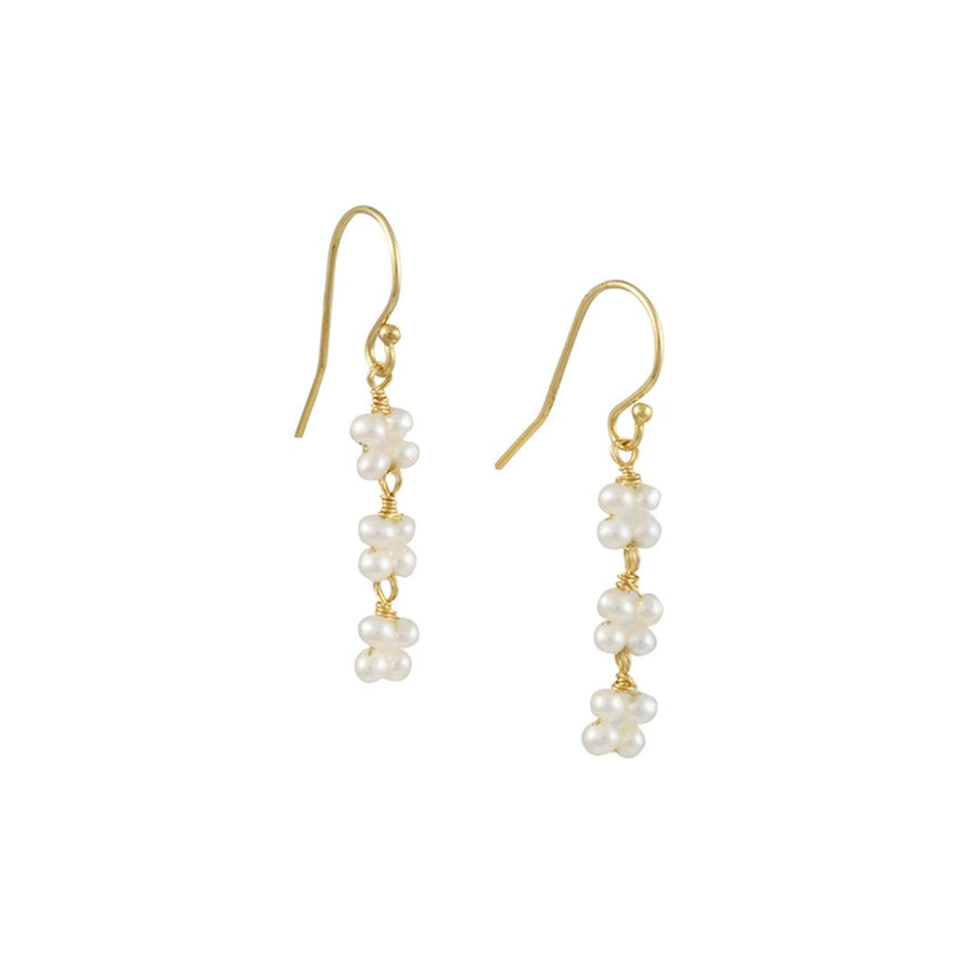 Christina Stankard - Pearl Blossom Drop Earrings - The Clay Pot - Christina Stankard - All Earrings, d, dangle earrings, dropearrings, earrings, freahwaterpearl, pearls, Style:Dangle Earrings, Style:Long Earrings