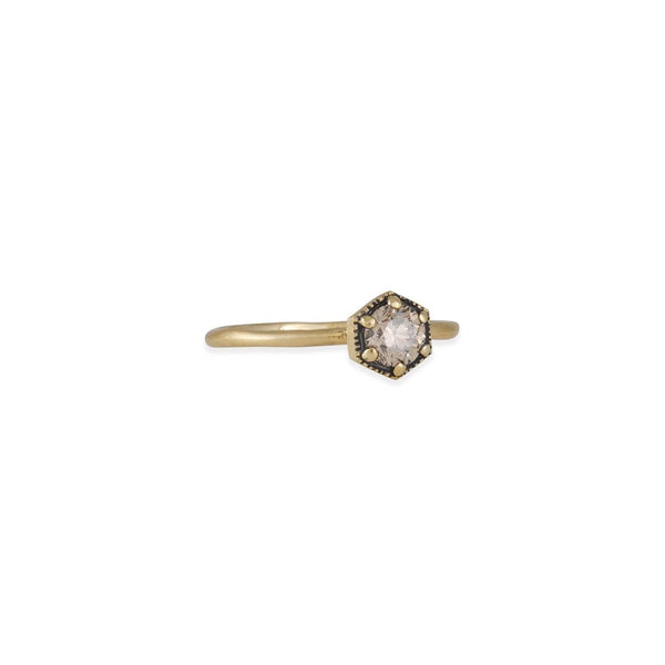 Satomi Kawakita - 4.5mm Hexagon Ring with Brown Diamond